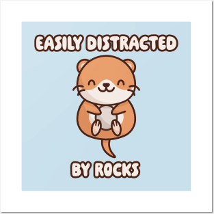 Easily Distracted by Rocks: Cute Otter Posters and Art